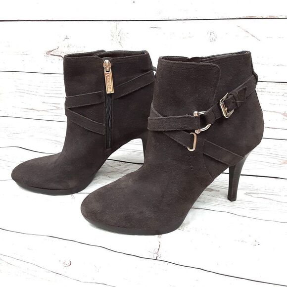 NWOT Tommy Hilfiger Rayelle Brown Suede Boots - Picture 5 of 12